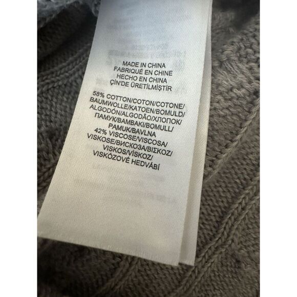 Lauren Ralph Lauren Gray Cable Knit Sweater  Dress Y2K Designer Sz Med - Picture 5 of 6